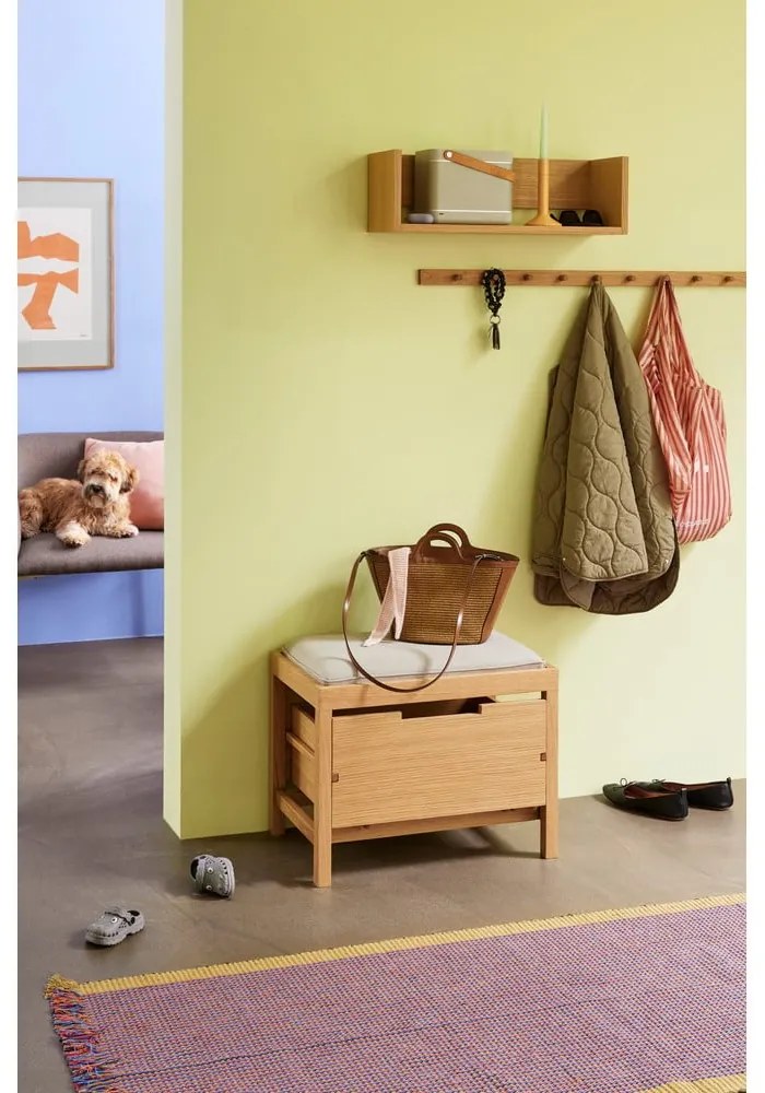 Raft în culoare naturală cu aspect de lemn de stejar 40 cm Savor – Hübsch