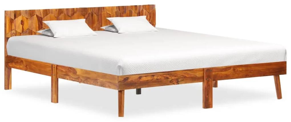 288447 vidaXL Cadru de pat, 160 x 200 cm, lemn masiv de sheesham