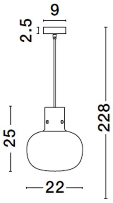 Lustra, Pendul design modern CINZIA fumuriu, 22cm