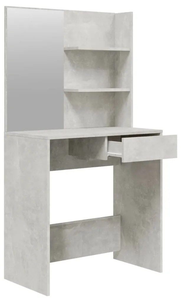 Set masuta de toaleta, gri beton, 74,5x40x141 cm Gri beton