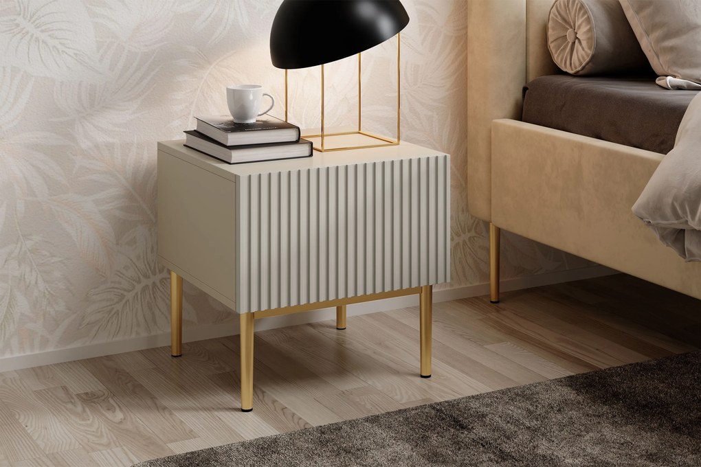 Set noptiere Nicole 46 cm - cașmir / picioare aurii