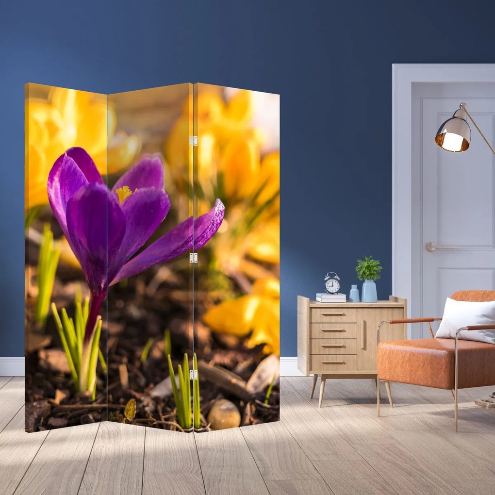 Paravan - Floare violetă (126x170 cm)