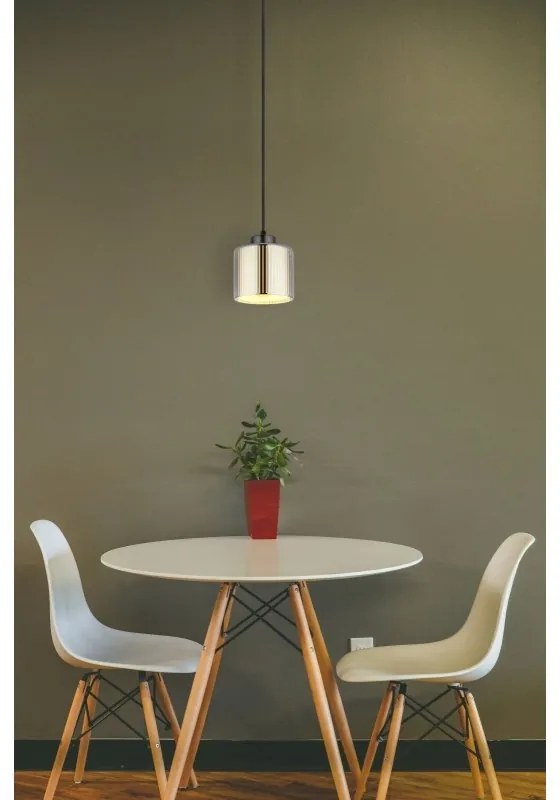 Pendul design modern FELICIA negru/crom 16056H GL
