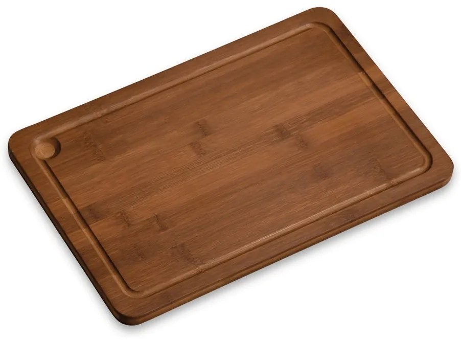 Kesper 59391 Tăietor și servitor din lemn deculoare închisă, 38 x 25 x 1,6 cm