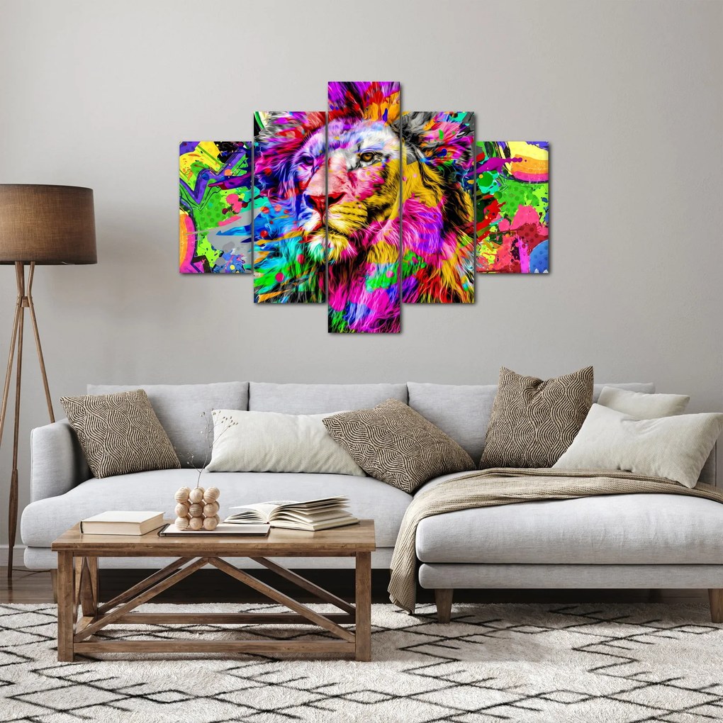 Tablou - 3D imaginea leului (150x105 cm)