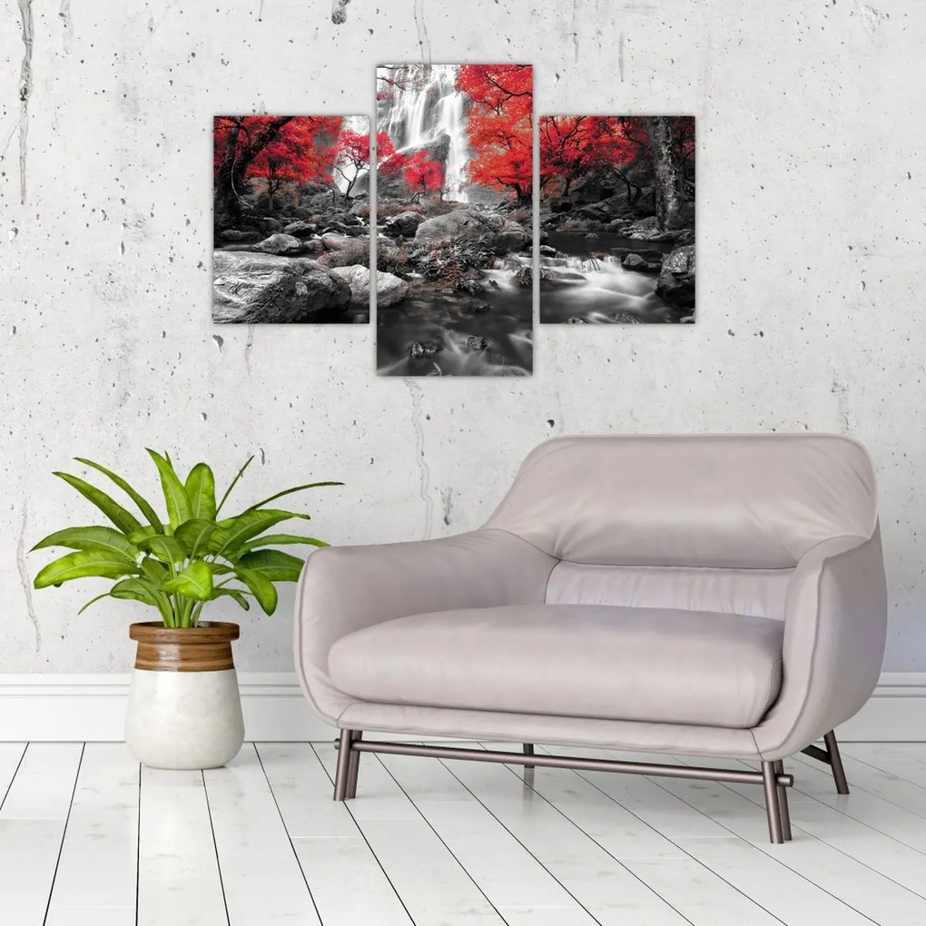 Tablou - Cascade în peisajul de toamnă (90x60 cm)