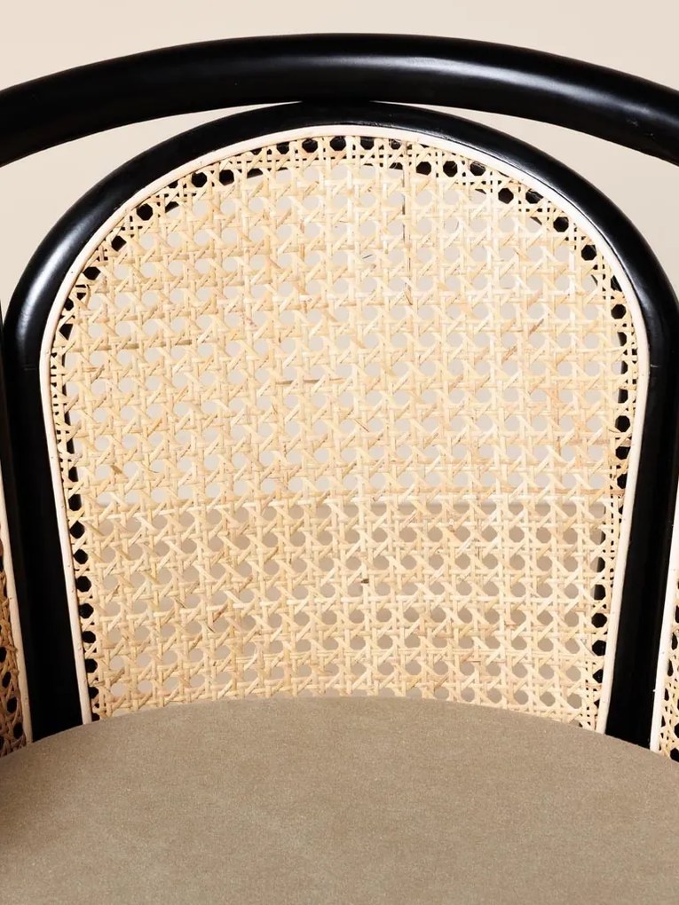 Scaun dining, din bumbac si rattan, Cleopatra