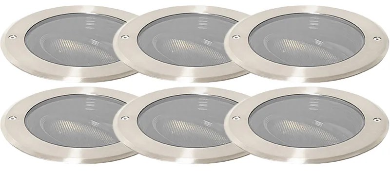 Set de 6 spoturi îngropate din oțel AR111 reglabile IP65 - Delux Honey