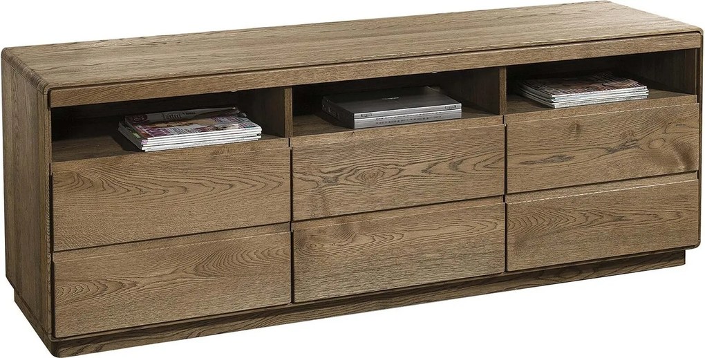 Comodă TV stejar masiv Serena, 177 × 50 × 69 cm