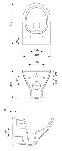 Vas wc suspendat rimless Cersanit Mille New, alb