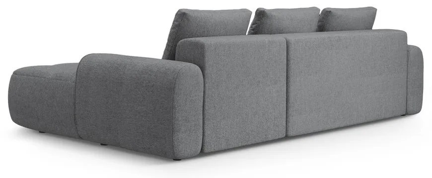 Colțar gri extensibil/cu spațiu de depozitare (cu colț pe partea dreaptă/cu șezlong) Linz – Cosmopolitan Design