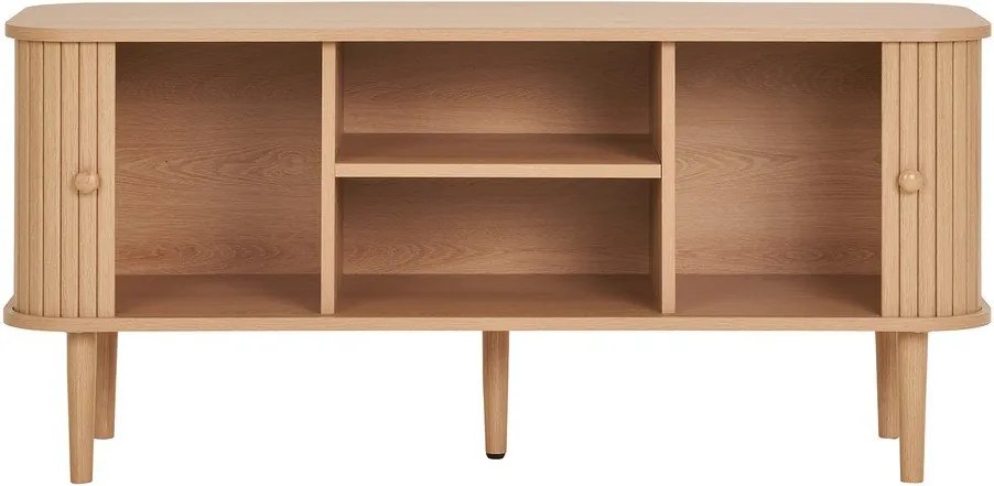Comodă TV în culoare naturală cu aspect de lemn de pin 113x51,5x40 cm Nikko – House Nordic