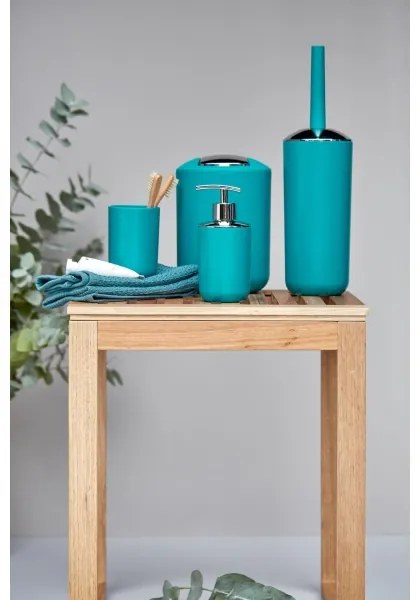 WENKO 21225100 - Perie WC BRASIL 10x37 cm, turcoaz/crom lucios