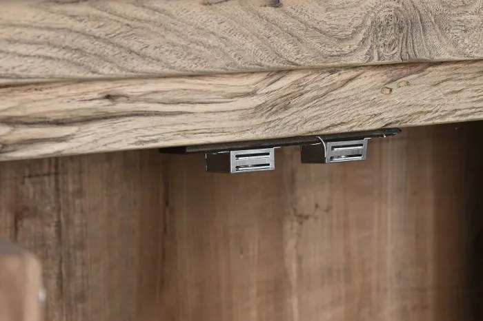 Bufet din lemn masiv reciclat sculptat manual, „Étable”