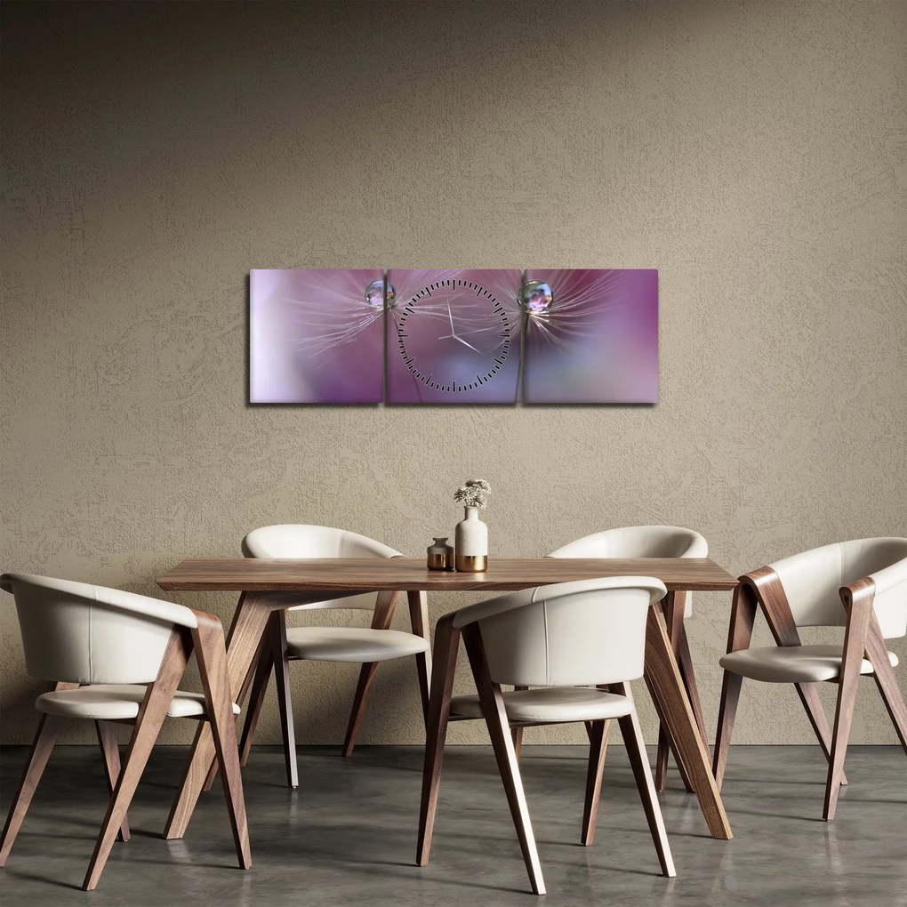 Tablou cu picături pe puf (cu ceas) (90x30 cm)