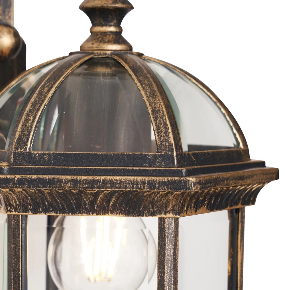 Lampă clasică de perete pentru exterior auriu antic IP44 - Glasgow