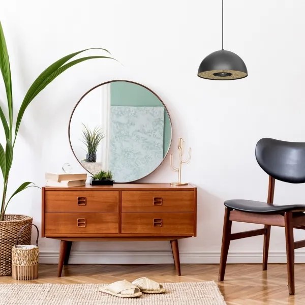 Lustră pe cablu ELGUND 1xE27/15W/230V d. 35 cm negru