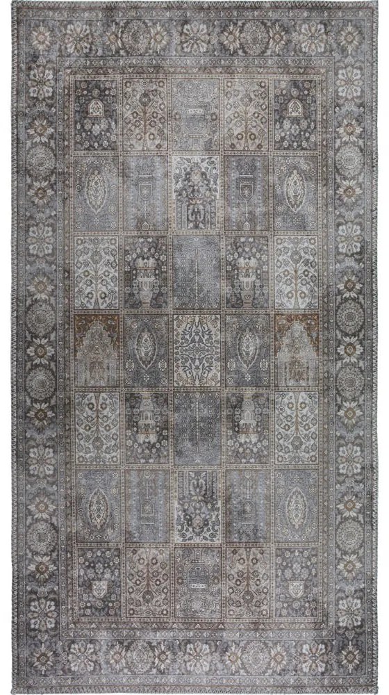 Covor tip traversă gri lavabil 80x200 cm Vintage Orient – Vitaus
