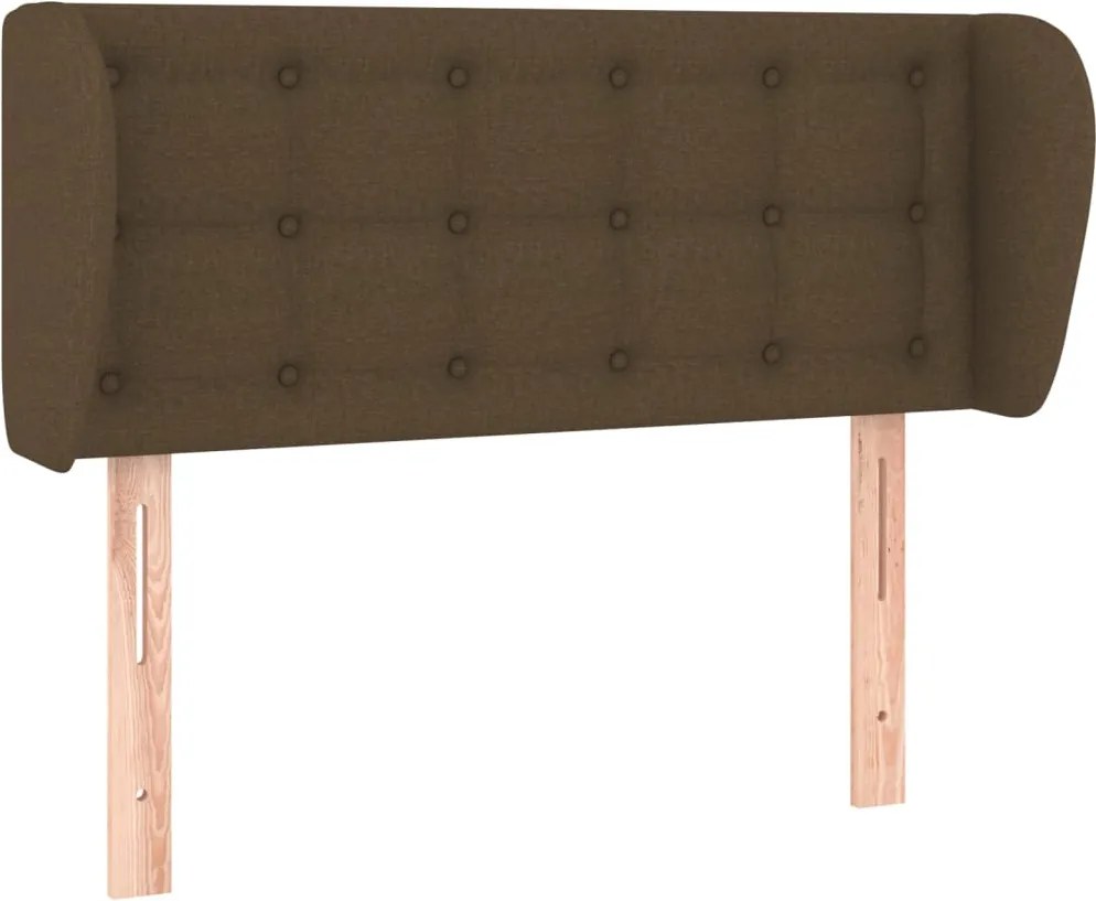 vidaXL Tăblie de pat cu aripioare maro închis 103x23x78/88 cm textil
