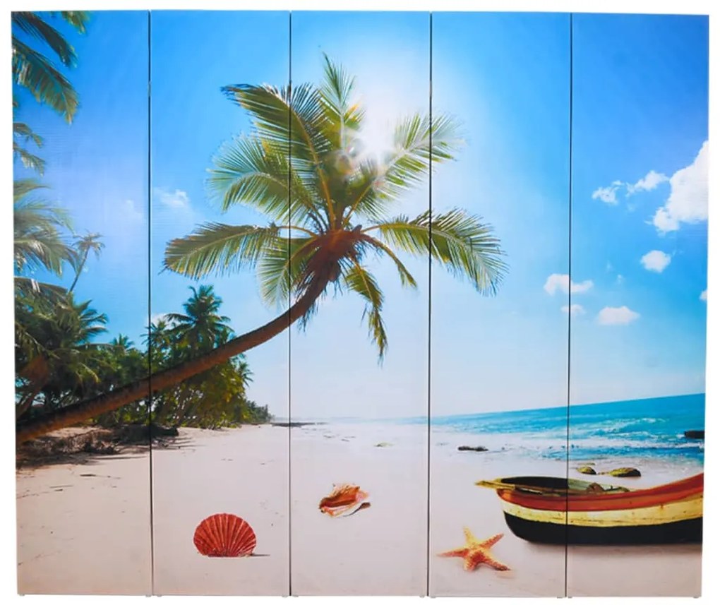240478 vidaXL Paravan de cameră pliabil, 200 x 170 cm, plajă