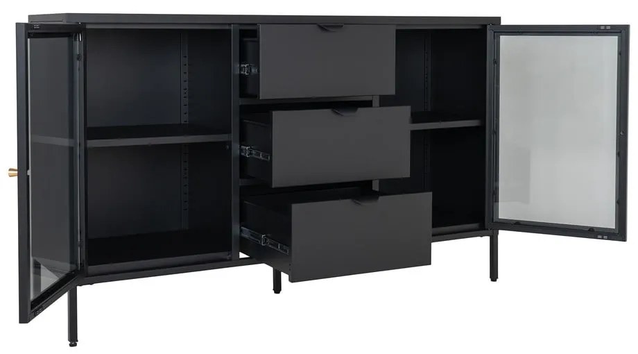 Comodă neagră din metal 140x85 cm Dalby – House Nordic