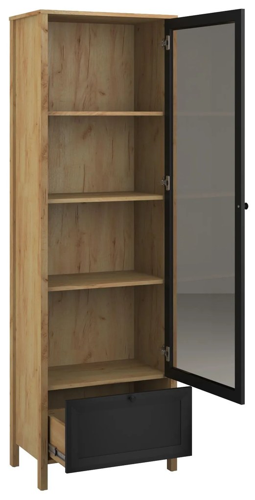 Vitrină Bruselas (stejar craft auriu + negru) . 1116779
