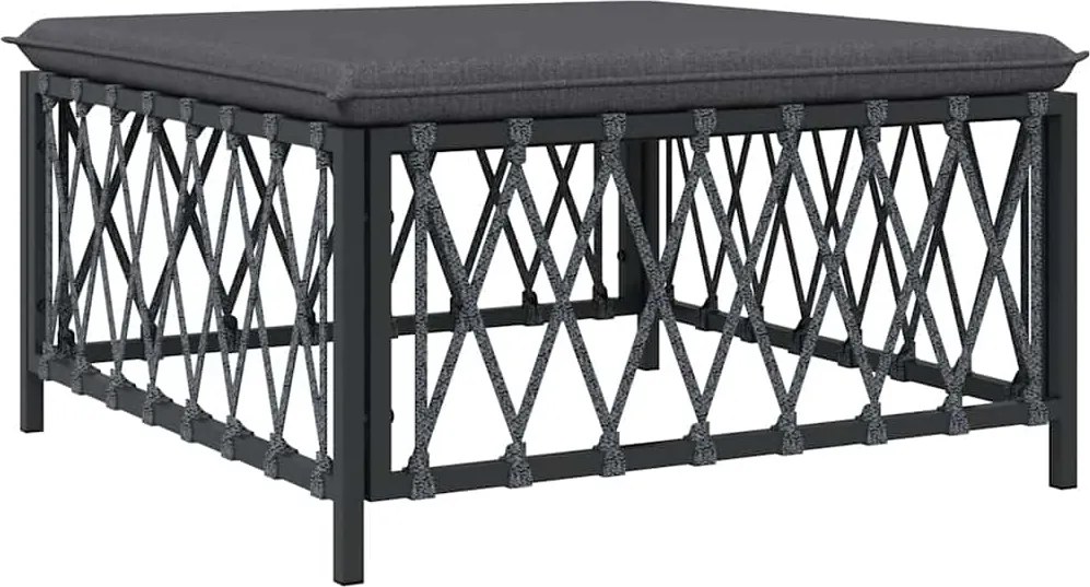 vidaXL Taburet de grădină cu pernă, antracit, material țesut