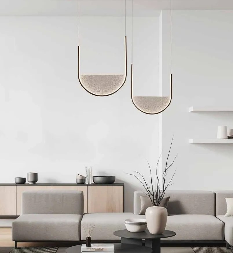 Lustra design modern LED DECO negru/ gri deschis