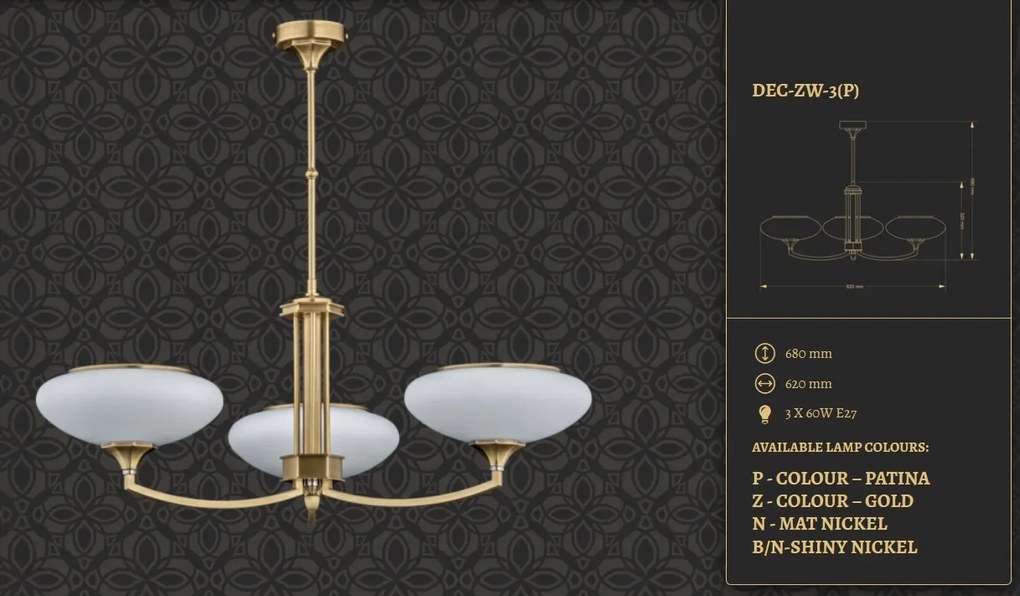 Candelabru 3 brate design clasic realizata manual Decor
