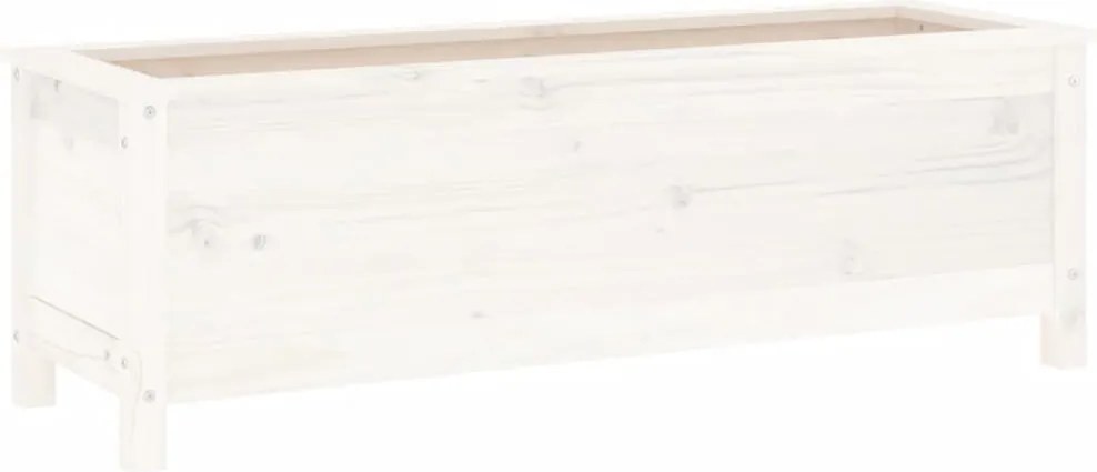 vidaXL Strat înălțat de grădină, alb, 119,5x40x39 cm, lemn masiv pin