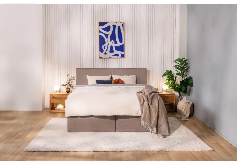 Pat boxspring taupe 180x200 cm Olia Bold – Bonami Selection