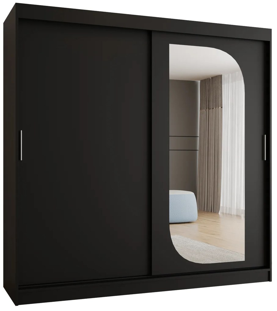 Dulap de haine 200 cm Lulu (Negru). 1125983