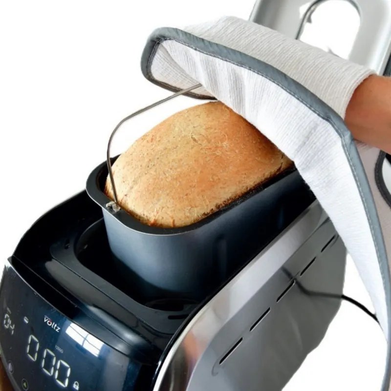 Resigilat: Masina de paine Oliver Voltz OV51446A, 850W, 1500 gr, 12 programe, Afisaj LCD, cronometru, Argintiu/Negru
