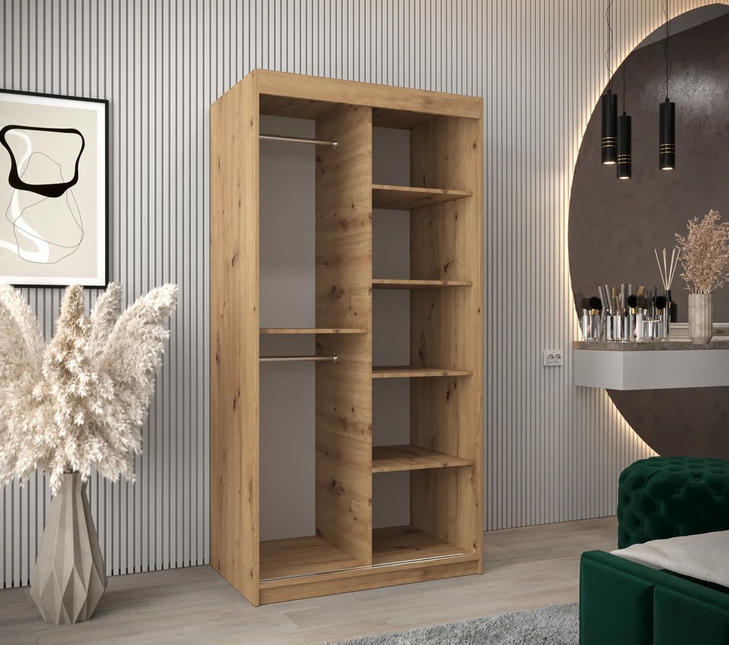 Dulap de haine 100 cm Verika 1 100 (stejar artisan). 1063672