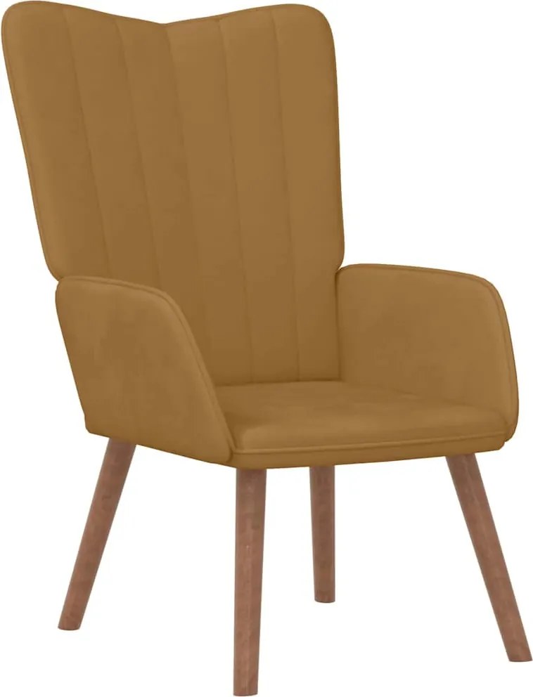 vidaXL Scaun de relaxare, maro, catifea
