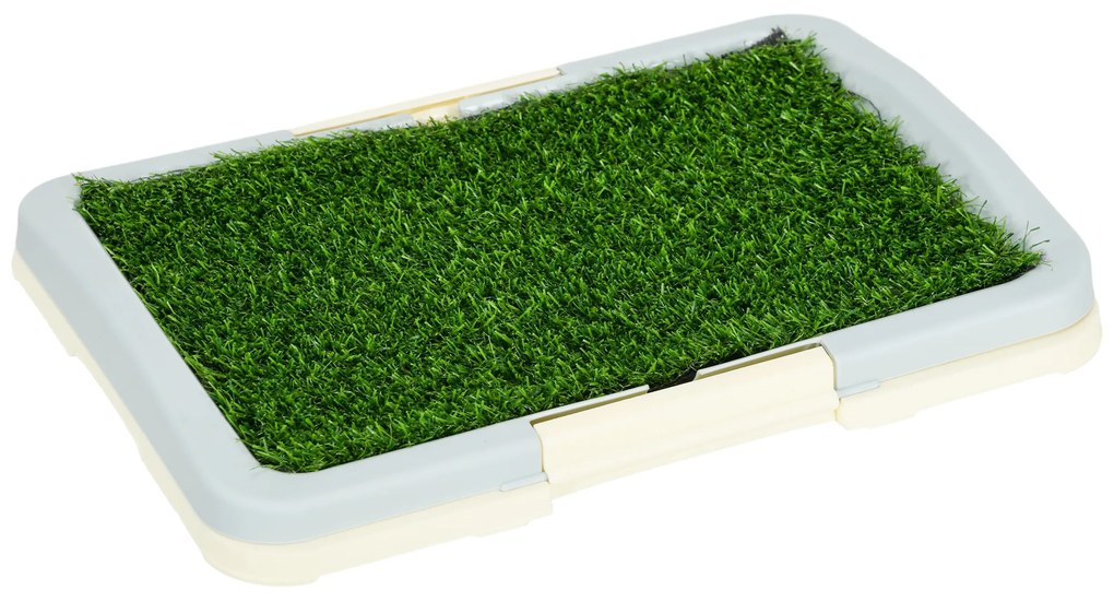 PawHut Toaletă pentru câini litieră cu covor de gazon artificial tavă și grilaj 46,5 x 34 cm | Aosom Romania