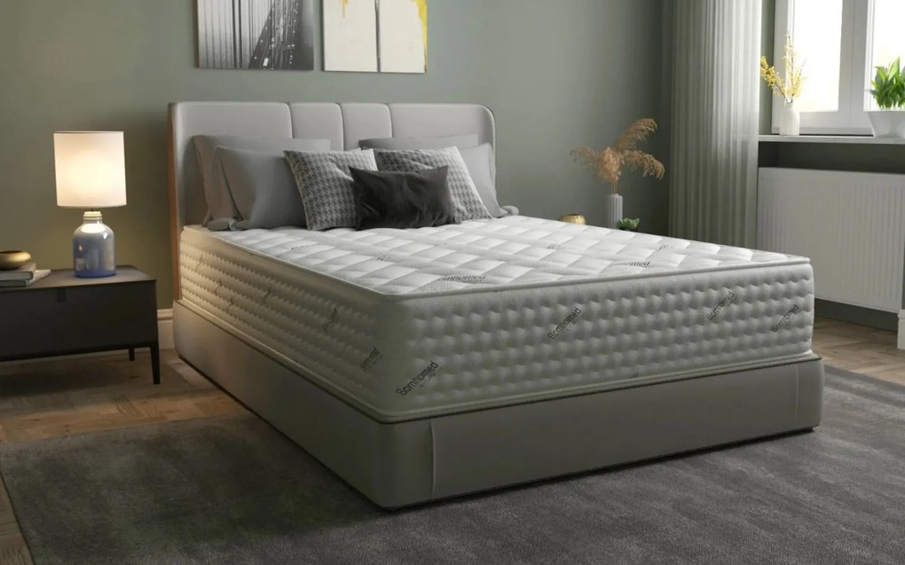 Saltea Model S10, Arcuri si Spuma cu Memorie, Inaltime 30 cm, Husa tratament antiacarieni - 180x200cm