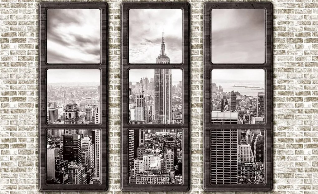 Fototapet - New York - privire din geam (152,5x104 cm)