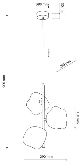 Lustră suspendată pe cablu LAVA, 3xG9/8W/230V, bronz/bej fumuriu