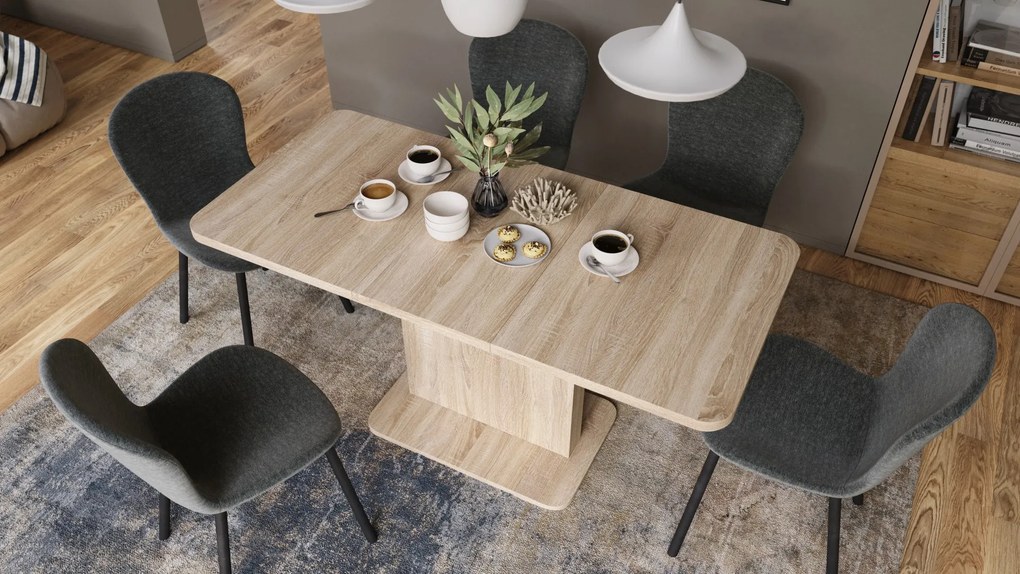 Mazzoni ASTON MINI-Z Stejar Sonoma - MĂSUȚĂ DE CAFEA MODERNĂ EXTENSIBILĂ REGLABILĂ PE ÎNĂLȚIME MASĂ TRANSFORMABILĂ