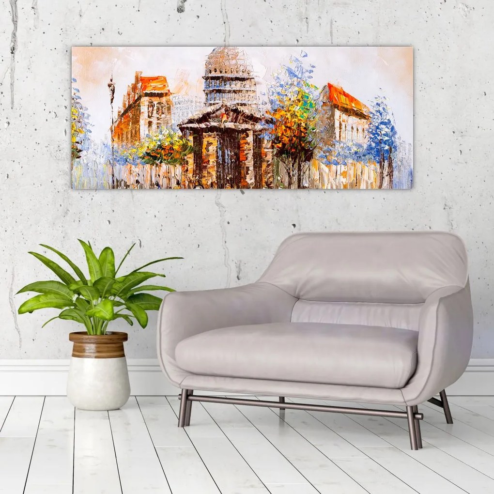 Tablou - Monument de oraș pictat (120x50 cm)