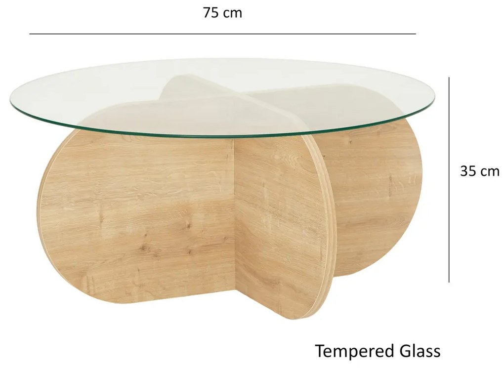 Măsuță de cafea Bubble Sapphire Oak