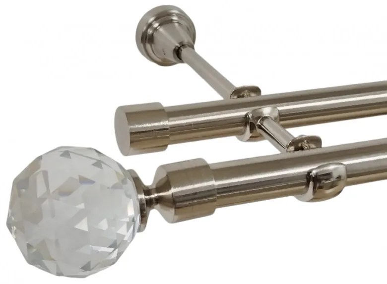 Galerie dubla fara inele kula crystal 19 mm inox (Alege marime: 180 cm)