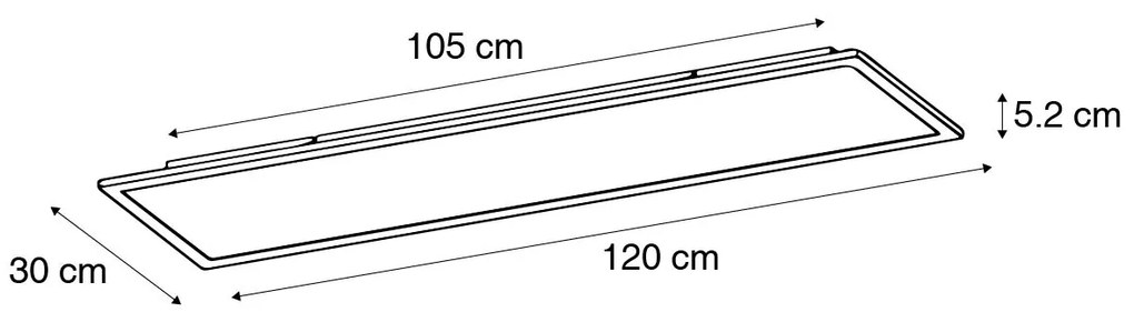 Plafoniera moderna neagra 120 cm cu LED dim to warm - Liv