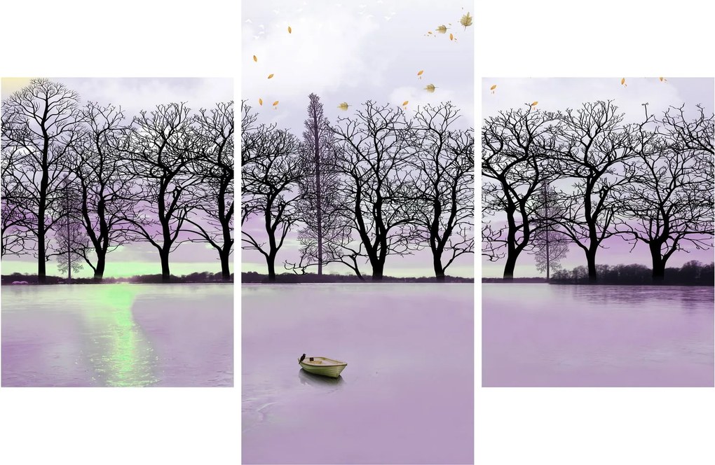 Tablou - Barcă pe lac (90x60 cm)