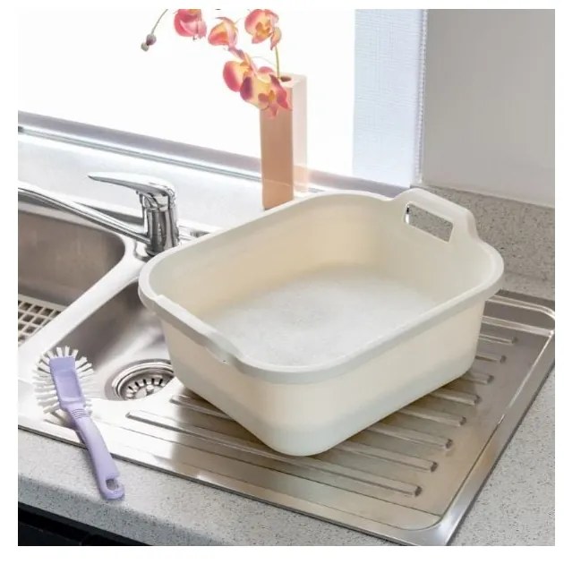 Lighean din plastic cu două mânere Addis, 39 x 32 x 14 cm, albastru închis