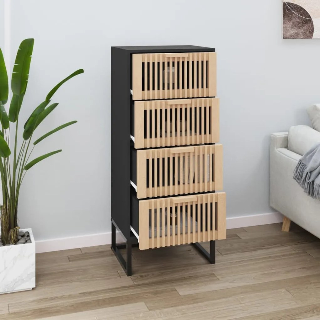 vidaXL Dulap înalt, negru, 40x30x95 cm, lemn prelucrat