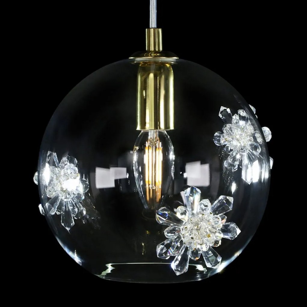 Lustra LUX decorativ fulgi de zapada din cristal SNOWFLAKE 02B