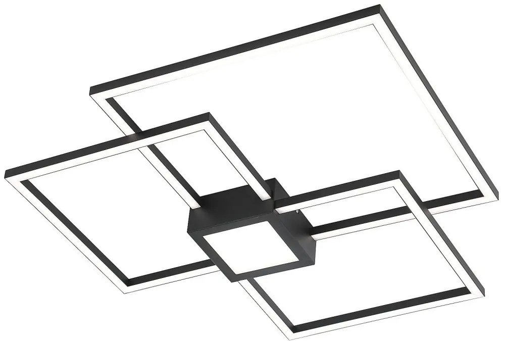 Plafoniera LED design modern Thabita negru mat, alb 66x66cm