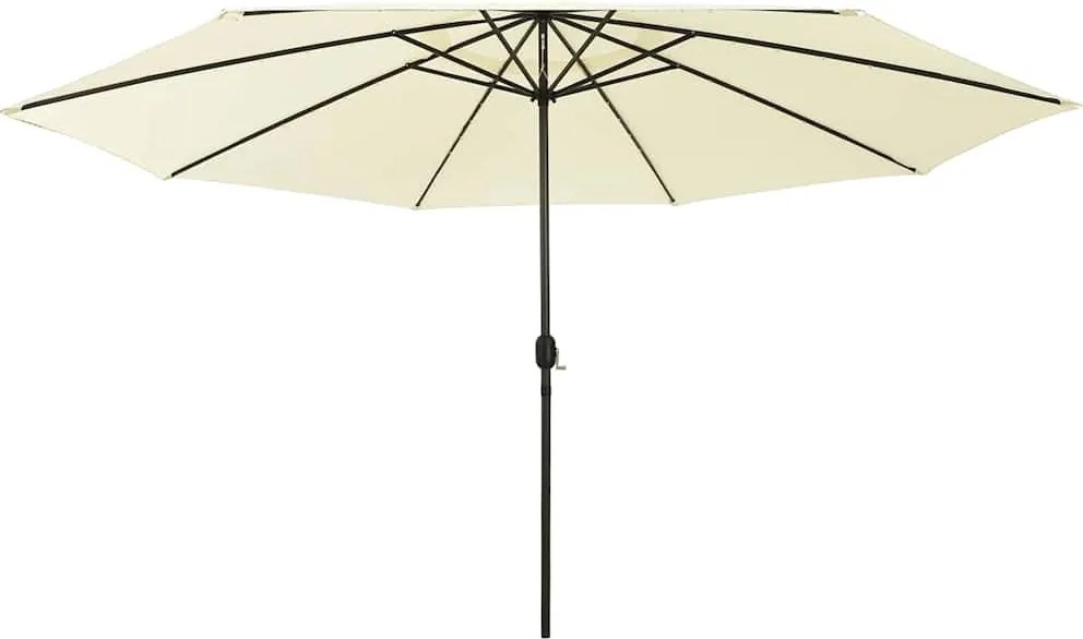vidaXL Umbrelă soare de grădină cu LED-uri, nisipiu, 400 cm
